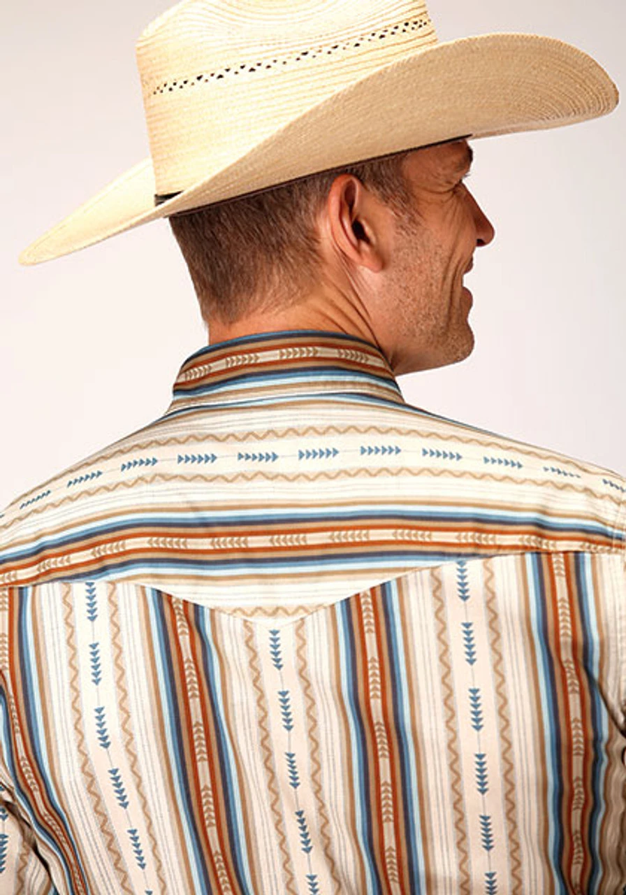 Roper Men's Aztec Desert Stripe L/S Western Shirt 3 Roper Men's Aztec Desert Stripe L/S Western Shirt - Image 3