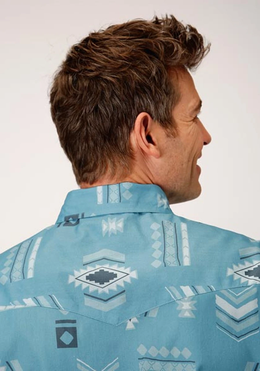 Roper Aztec Mash Up Print S/S Western Shirt 2 Roper Aztec Mash Up Print S/S Western Shirt - Image 2