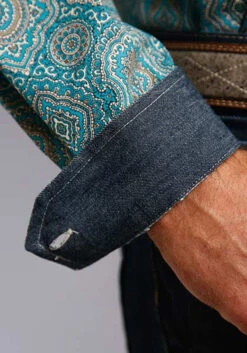 Stetson Blue Victorian Paisley Print L/S Shirt -Boutique Western Clothing Store 1100105266020c 58291.1680385845