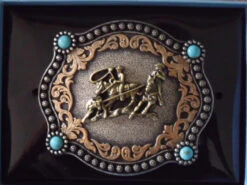 Nocona Turqouise Team Roper Belt Buckle