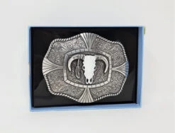 Nocona Rope Edge Steer Skull Belt Buckle