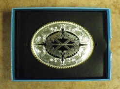 Nocona Gold/Silver Tone Aztec Belt Buckle