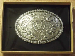 Oval Ariat Logo Western Belt Buckle