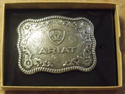 Rectangular Ariat Logo Western Belt Buckle