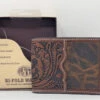 3-D Hand Tooled Leather Bi-Fold Wallet