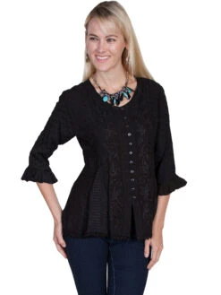 Honey Creek Rayon 3/4 Sleeve Blouse