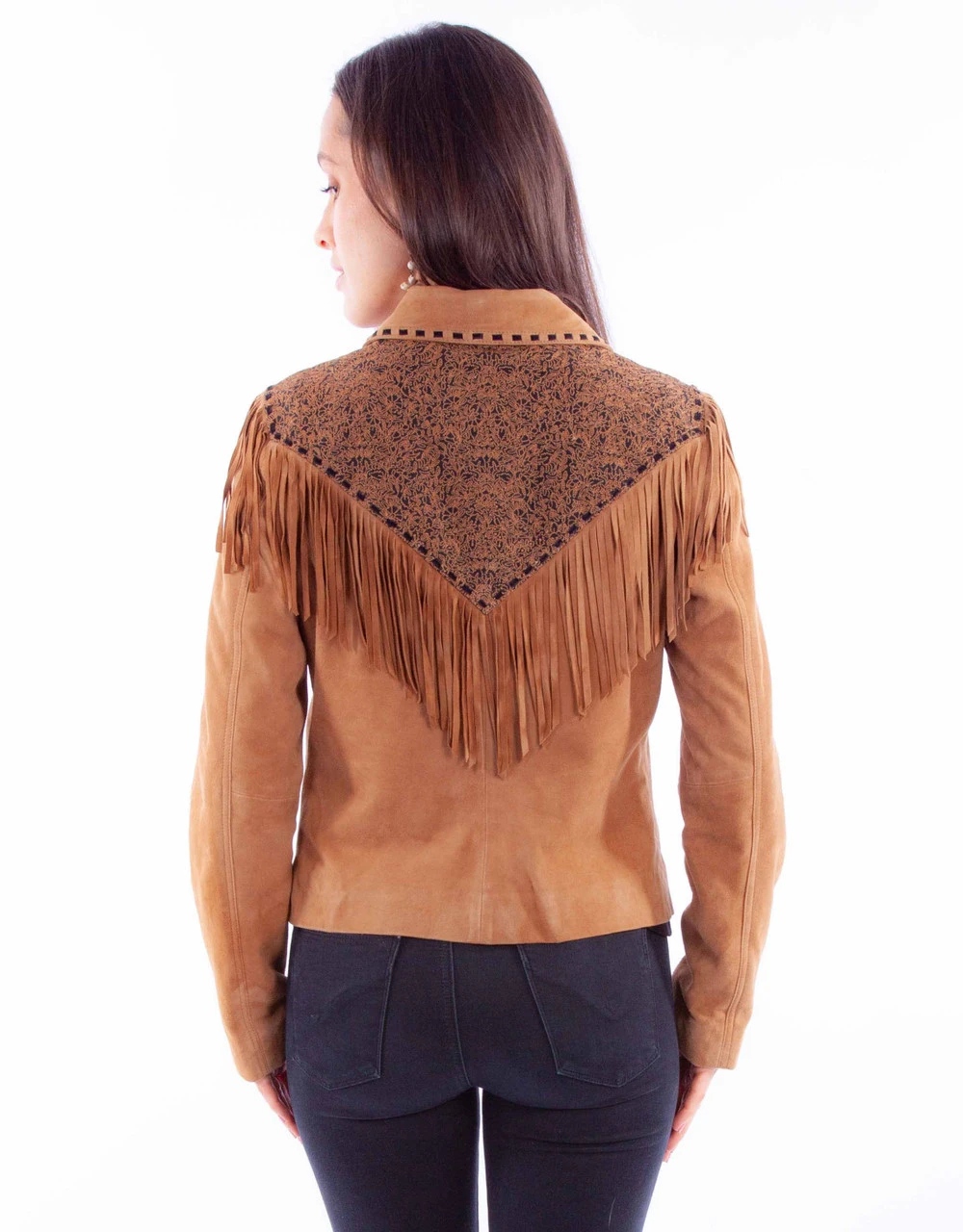 Scully Ladies Tan Lamb Suede Embroidered Jacket 2 Scully Ladies Tan Lamb Suede Embroidered Jacket - Image 2