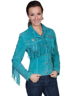 Scully Suede Leather Beaded Fringe Western Jacket