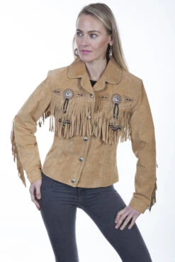 Scully Suede Leather Beaded Fringe Western Jacket -Boutique Western Clothing Store L152 126OldRu 94528.1684033515
