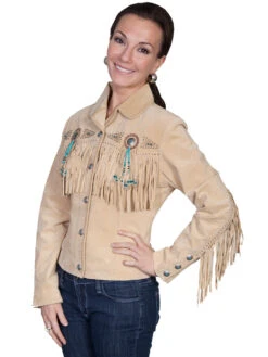 Scully Suede Leather Beaded Fringe Western Jacket -Boutique Western Clothing Store L152 127Cham 17791.1684033501