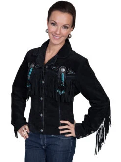 Scully Suede Leather Beaded Fringe Western Jacket -Boutique Western Clothing Store L152 19BL 55439.1684033499