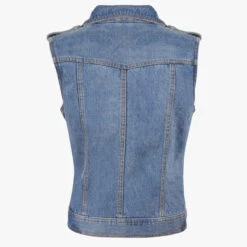 Milwaukee Leather MDL4030 Women's Denim Vest With Studded Spikes -Boutique Western Clothing Store MDL4030BLU B 76341.1674922867