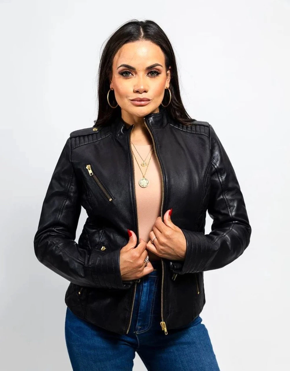 Whet Blu Madelin Women's Black Fashion Leather Jacket 2 Whet Blu Madelin Women's Black Fashion Leather Jacket - Image 2