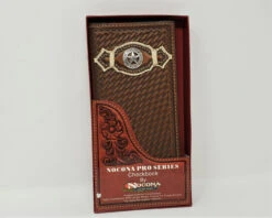 Nocona Leather Basketweave Star Rodeo Wallet/Checkbook