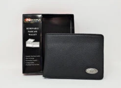 Nocona Black Leather Bi-fold Wallet W/Removable Passcase