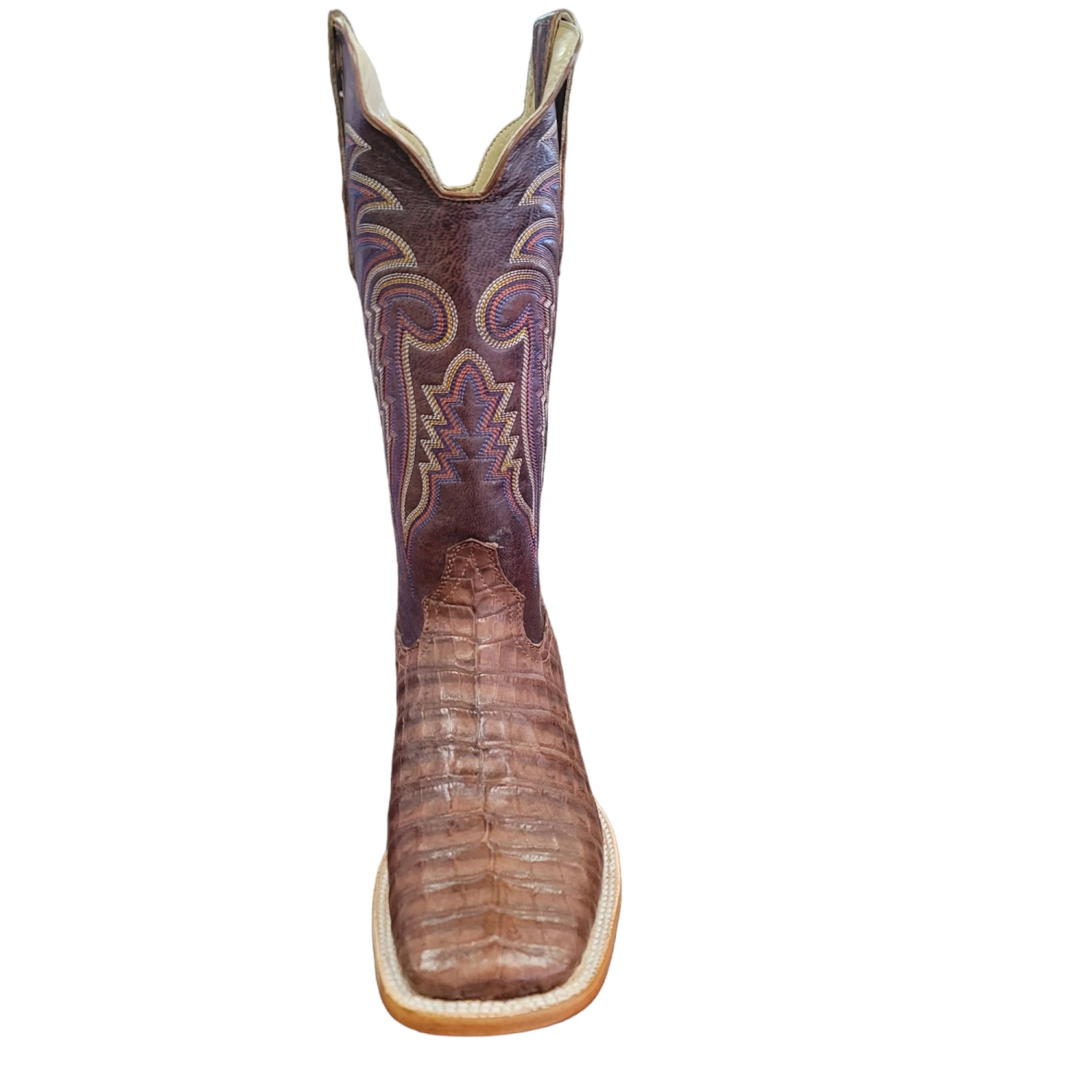 Men's Antique Cognac Caiman Belly Boot 6 Men's Antique Cognac Caiman Belly Boot - Image 6