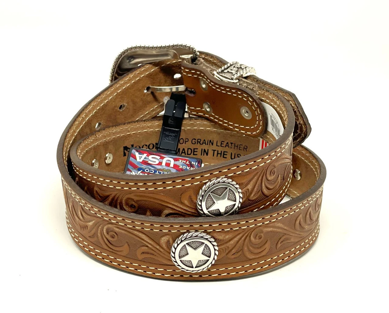 Nocona San Antonio Embossed Texas Star Belt 2 Nocona San Antonio Embossed Texas Star Belt - Image 2