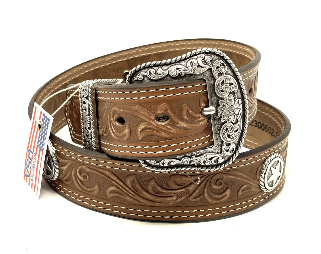 Nocona San Antonio Embossed Texas Star Belt 1 Nocona San Antonio Embossed Texas Star Belt