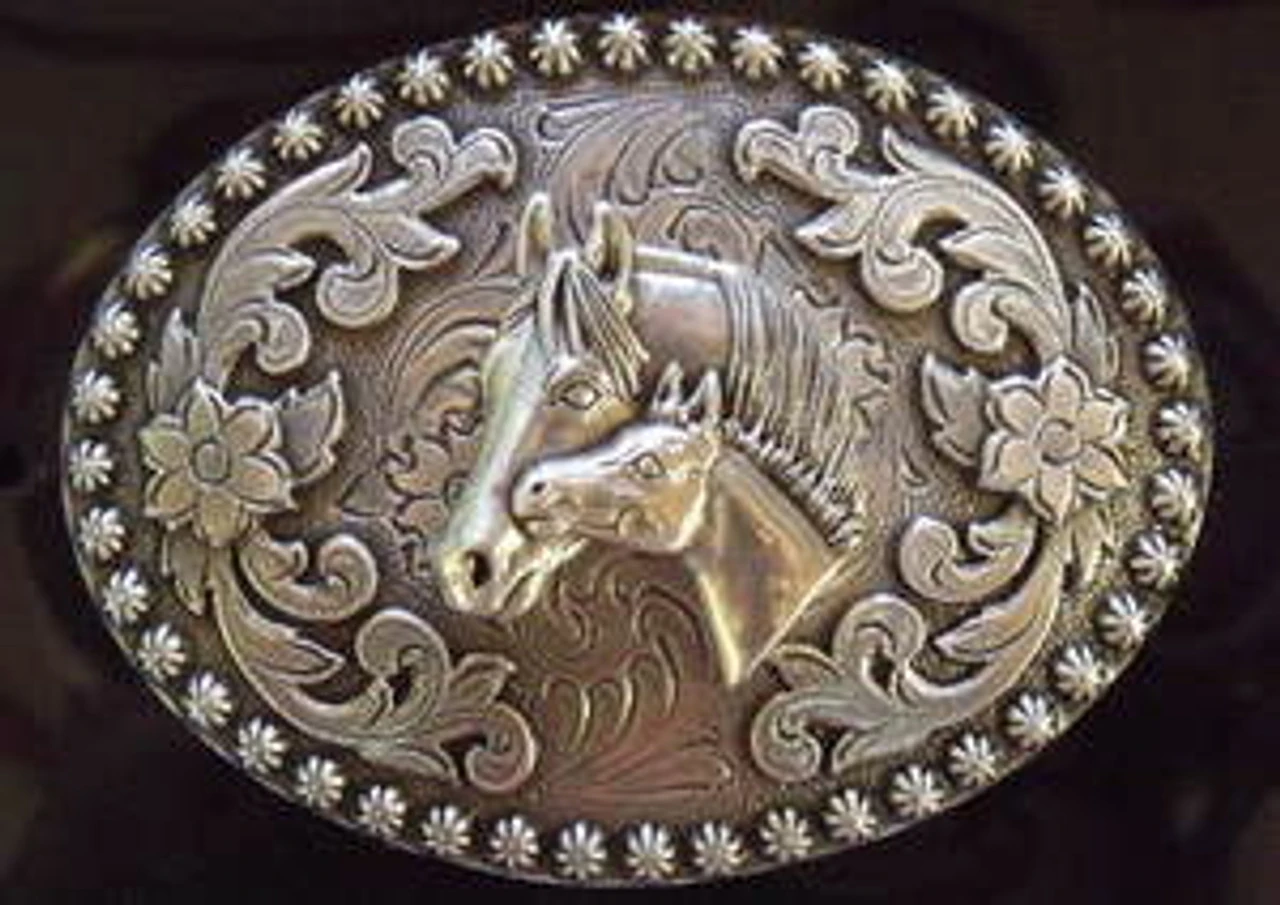 Nocona Mare And Colt Western Belt Buckle 1 Nocona Mare And Colt Western Belt Buckle