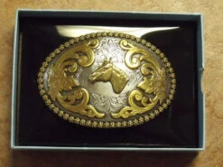 Nocona Berry Edge/Horse Head Western Belt Buckle