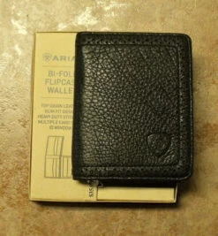 Ariat Black Leather Bi-Fold/Flipcase Wallet
