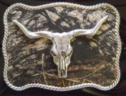 Nocona Mossy Oak/Longhorn Skull Belt Buckle