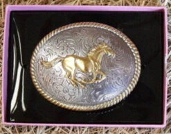 Nocona Running Horse Western Belt Buckle