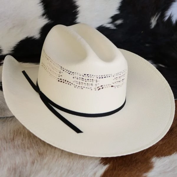 Resistol 7X Denison Vented Straw Cowboy Hat 4 Resistol 7X Denison Vented Straw Cowboy Hat - Image 4