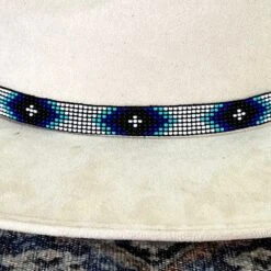 Western Beaded Hat Band - White/Blue -Boutique Western Clothing Store medium 7c5a9426 3fa6 46d3 ab27 de210d5cf604