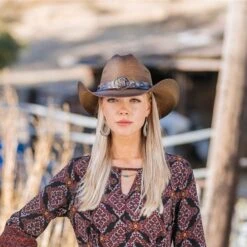 Stampede Women's Brown Straw Cowboy Hat - The Horse Lover