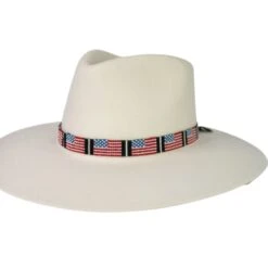 American Flag Beaded Hat Band