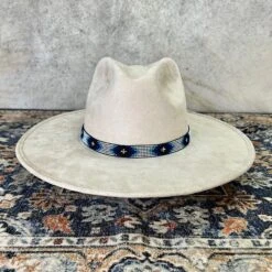 Western Beaded Hat Band - White/Blue -Boutique Western Clothing Store medium d1482968 7f26 4f55 bcc5 8f04677ca556