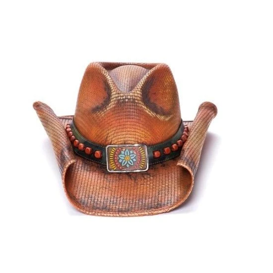 Stampede Women's Orange Cowboy Hat - Daisy Love 1 Stampede Women's Orange Cowboy Hat - Daisy Love