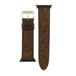 Nocona Men's Embossed Leather IWatch Band