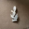 Peyote Bird Sterling Silver Prickly Cactus Pin